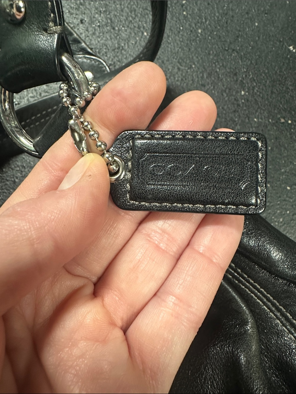 Coach Black Leather Shoulder Bag with Silver-Tone Hardware - Picture 2 of 5